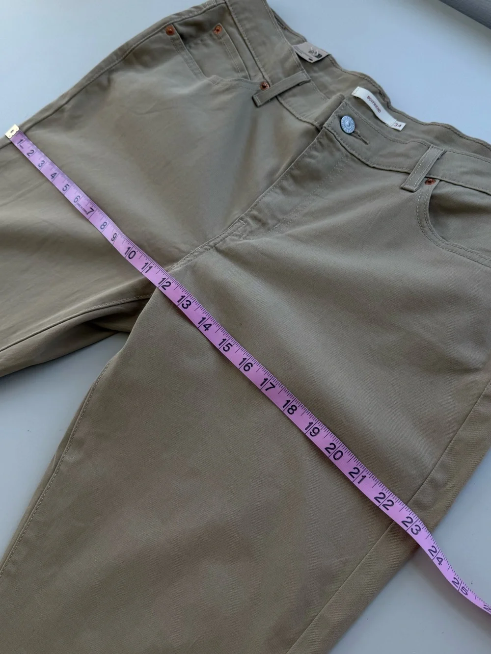 NWT Levi’s Boyfriend Pants Camel Beige 34x27